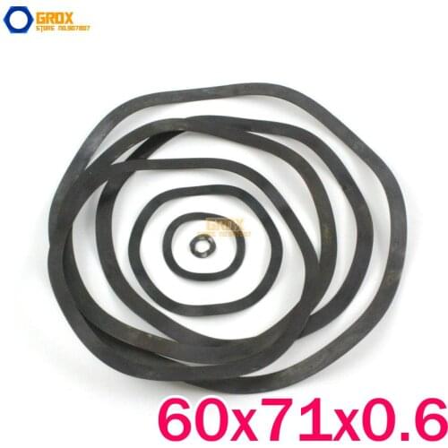 30 Pieces M60*71*0.6mm Wave Washer Spring Washer Carbon Steel Black Zine Plated