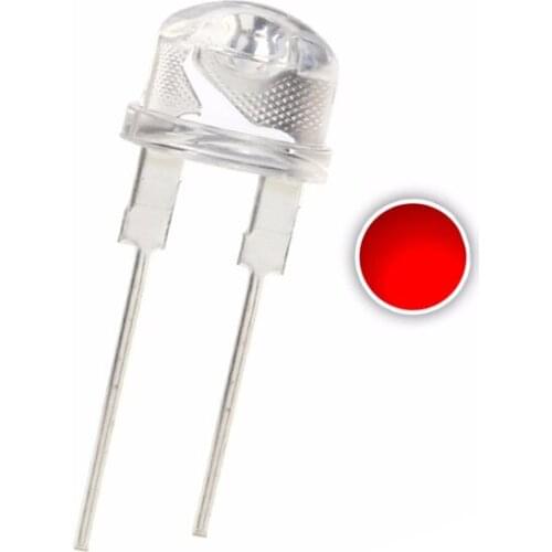 50PCS 8MM Straw Hat Red LED 0.5W 120mA Lamp Water Clear 600-800mcd DIP-2 2 PINS Ultra Bright Lgiht Beads