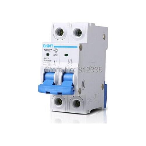 Free Shipping Electric shock protection C16 2P 16A 2 pole domestic C type small air switch unipolar circuit breaker