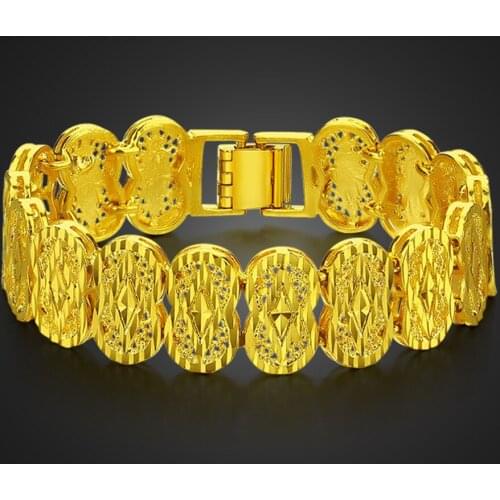 Luxury Men Gold Color jewelry 100% 925 sterling silver Fashion women 16 mm 19cm Wide bracelet Hand catenary Jewelry