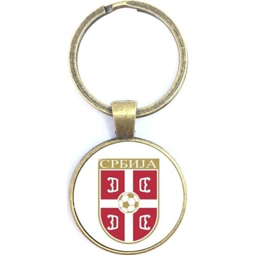 Serbia,Switzerland,Sweden,England,Iran National Football Team Logo Keychain Rings Holder Fans Souvenir Gift For Men Women