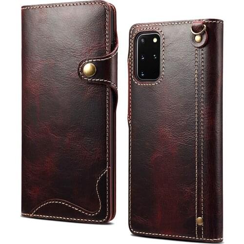 Wallet Phone Pouch Case Bags For Samsung Galaxy Note20 Note 20 Ultra Real Leather Genuine Natural Cow Skin Flip Phone Cover