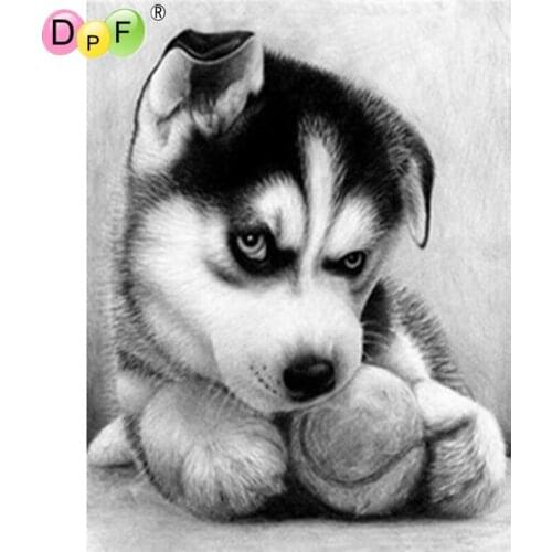 DPF Omni-directional 5D DIY Diamond Painting Cross-stitch Husky Diamond Embroidery Rhinestone Diamond Mosaic Painting Gift