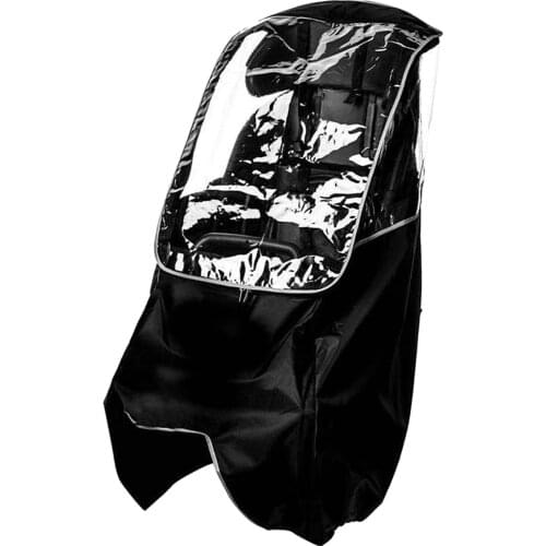 Breathable Rain and Wind Cover for Child Bike Rear Seat Pocketable Black Shield