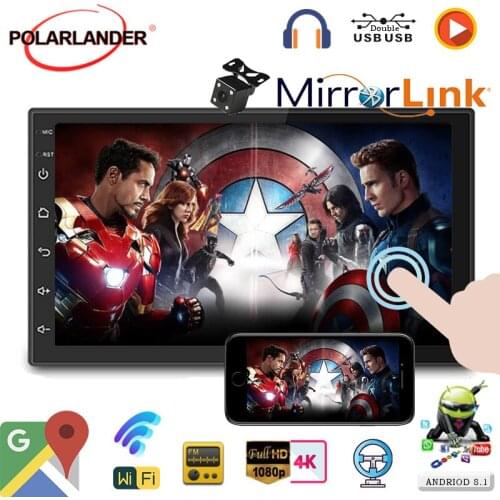 GPS Nevigation WIFI-Link For Carplay+Iphone+Android Mirrorlink 2din 7" MP5 Player Mutimedia App-Downloading Universal Auto-radio