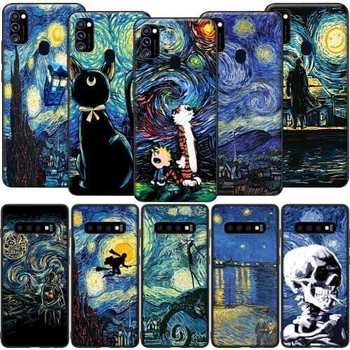 GX233 Starry Night Case for Samsung S6 S7 Edge S8 S9 S10 S10E S20 Fe S21 S21s S30 Ultra Plus Lite