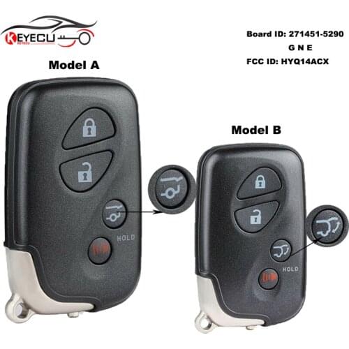 KEYECU Smart Remote Key Fob 4 Button 312/314MHz/ 315MHz/433MHz for Lexus RX350 RX450H FCCID: HYQ14ACX Board ID: 271451-5290 GNE