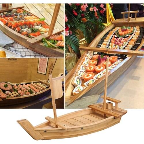 Japanese Cuisine Sushi Boats Seafood Tool Wooden Model Wood Handmade Simple Ship Sashimi Assorted Cold Dishes Tableware Ornament