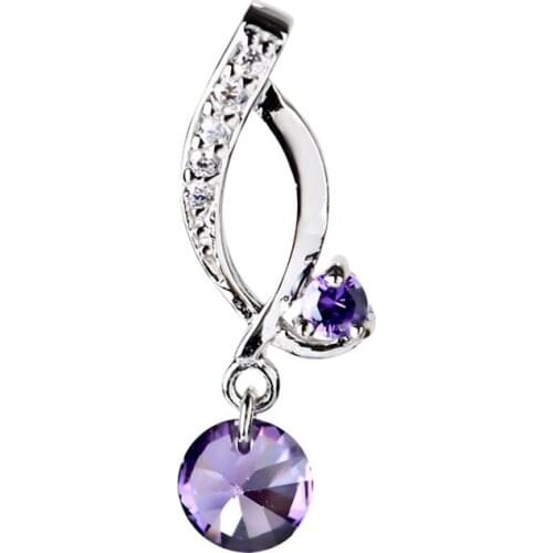 GND0310 High Quality 925 Sterling Silver Pendant Beauty Purple Cubic Zirconia Necklaces Pendants Fashion Jewelry For Women