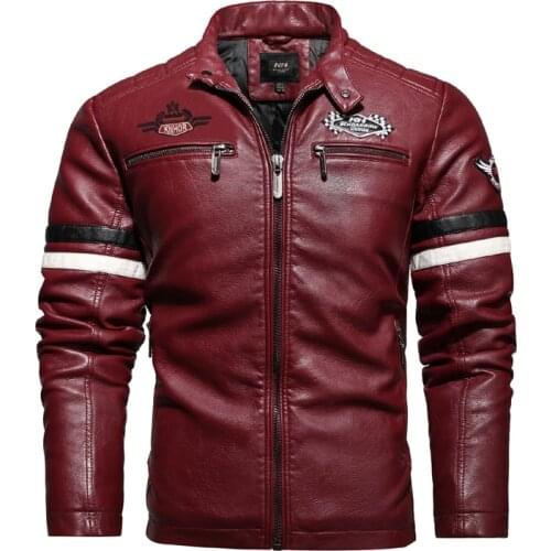 Mens Jacket Leather Business Casual Leather Autumn Winter Jacket Men New Fashion Motor Biker Leather Jackets Coat Men