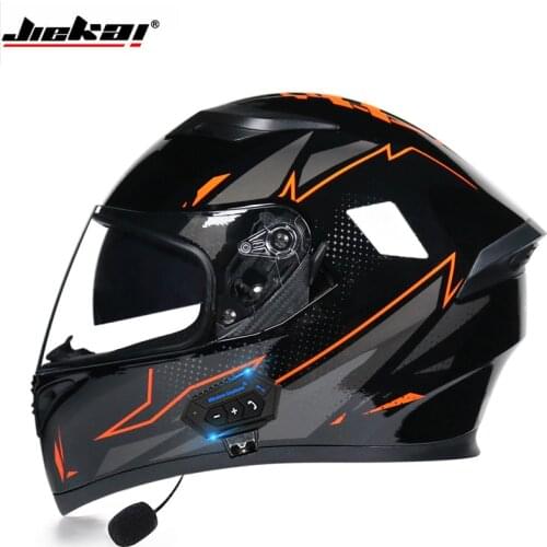 Motorcycle Double Lens Helmets Moto Built-in Bluetooth BT Helmet Flip up Motor bike Capacete Casco DOT Approval JIEKAI 316