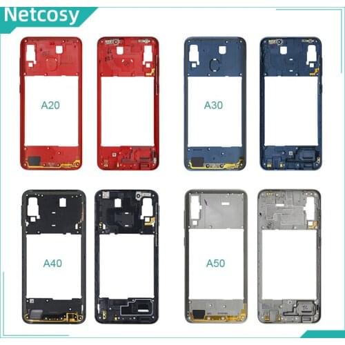 Netcosy Middle Frame Bezel Plate Replacement Parts For Samsung Galaxy A20 A30 A40/A210 A50 Mid Housing Case Cover