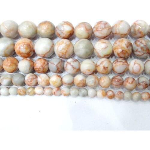 Wholesale Natural Stone Red Network Round Loose Beads4 6 8 10 12 MM Pick Size For Jewelry Making Diy Bracelet Necklace