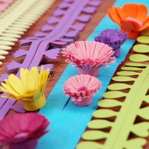 Stripes Flower Quilling Paper Colorful Origami DIY Paper Hand Craft Stencil Paper 18 pcs/1 bag Scrapbooks Handmade Decoration