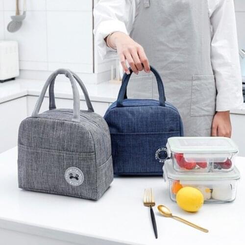 Functional Pattern Cooler Lunch Box Portable Insulated Canvas Lunch Bag Thermal Food Picnic Lunch Bags For Women Kids