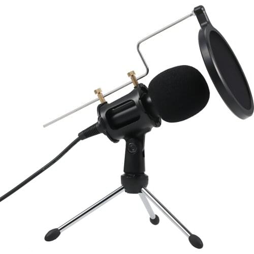 Professional Condenser Microphone MikrofonStudio Recording Mic Microphones with Mini MIC Stand for iPhone Laptop PC Tablet
