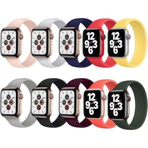 Solo Loop strap for apple watch serie 6 SE 5 4 band 40mm 44mm Silicone sport bracelet Correa iWatch 3 band 38mm 42mm Wrist strap