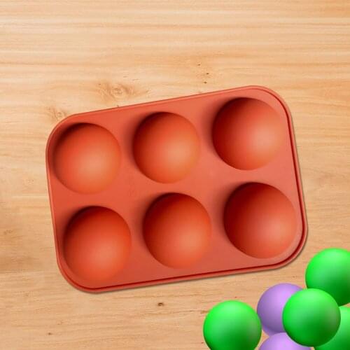 6 Cavity Ball Sphere Silicone Mold For Cake Pastry Baking Chocolate Candy Fondant Bakeware Round Shape Dessert Mould DIY Decor
