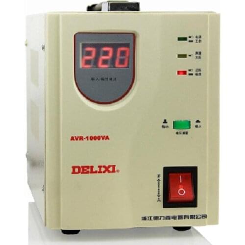 Pure copper coiled voltage stabilizer AVR-1000VA 1000W 1KW 1KVA automatic household AC voltage regulator for TV PC Refrigerator
