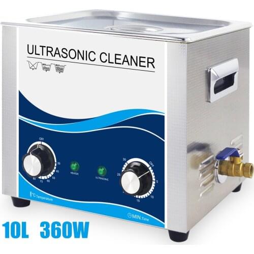 Ultrasound Bath Cleaning Machine 10L SUS304 360W 220V 110V 40KHZ Ultrasonic Cleaner Heater Control Hardware Parts Lab Dentures