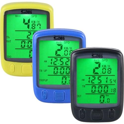 Bicycle Speedometer Wireless Computer Stopwach Water Proof Odometer LCD Screen Backlight Auto Clear Sunding SD-563C