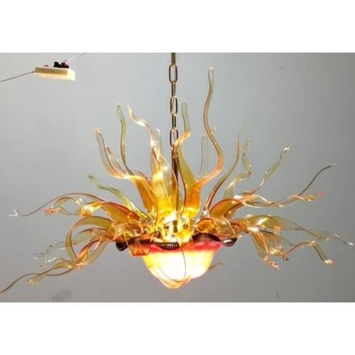 Vintage Glass Chandeliers Design Amber Color LED Murano Glass Chandelier lighting Interior lights