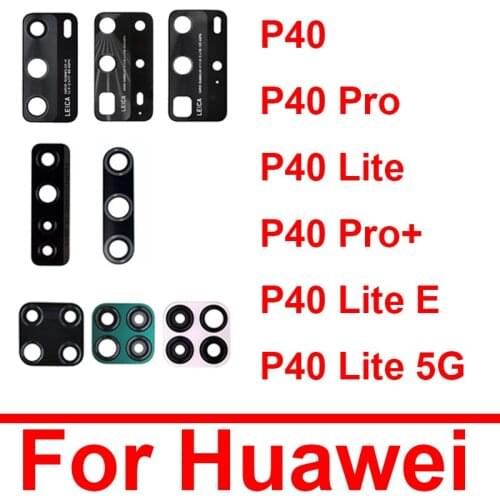 Back Glass Lens For Huawei P40 Lite Pro Plus E 5G Glass Lens Rear Camera Lens Glass With Sticker Repair Replacement Parts