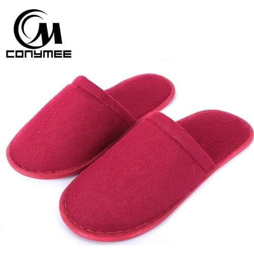 Winter Indoor Slippers Men Women Home Shoes Pantufas Soft Plush Couple Disposable Slipper Terlik For Travle Hotel Casual Shoe