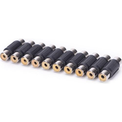 10Pcs RCA Female to Female Coupler Plug Cable Adaptor Audio Video AV RCA Joiner