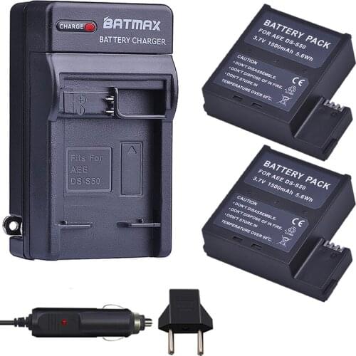 1500mAh DS-S50 DSS50 S50 Camera Battery+Digital Wall Charger for AEE DS-S50 S50 AEE D33 S50 S51 S60 S71 S70 Cameras Battery