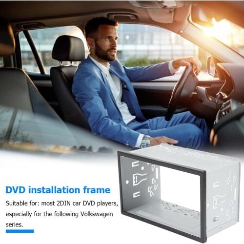 2 Din Iron Plastic Install Dash Bezel Panel Mount Frame Refit Fixed Universal Type Practical for Car Stereo Player