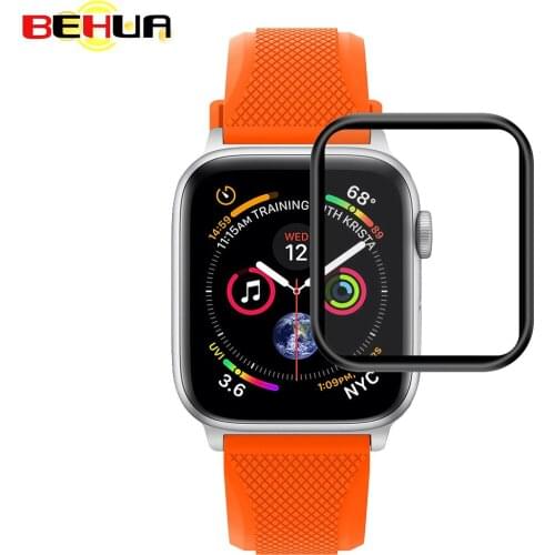 3D Curved Full Coverage For iWatch Tempered Glass Protective Film For Apple Watch Series 4 40mm 44mm Full Screen Protector Cover