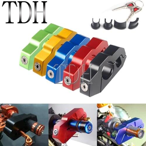 5 Colors CNC Auto Motorcycle Handlebar Lock Grip Security Safety Lock Theft Protection Locks For Scooter ATV Racing Dirt Bikes
