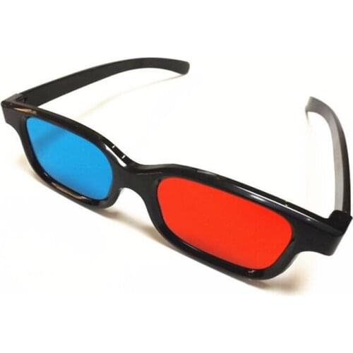 Promotion 100pcs/set Black Frame Red Blue Anaglyph 3D Glasses For Movie Game DVD