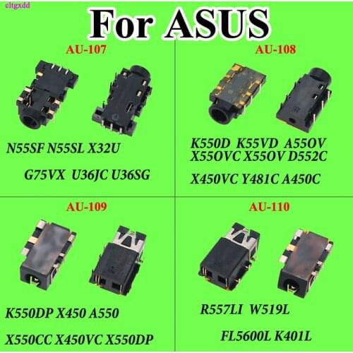 Cltgxdd 2pcs 6 P 8 pin Audio Jack Connector for Asus K550D K55VD A450C FL5600L N55SF X32U U36JC X450 G75VX R557LI headphone Port