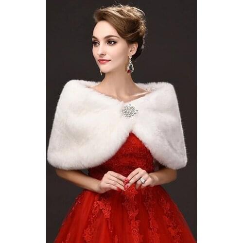 2020 Hot Sale Picture Color Sleeveless High Quanlity Fur Boleros Wedding Jacket Bridal Jackets Winter Coat Free Size