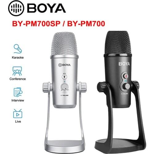 BOYA BY-PM700SP BY-PM700 USB Condenser Microphone Stereo Cardioid Mic for Computer PC Smartphone Video Recording Live Streaming