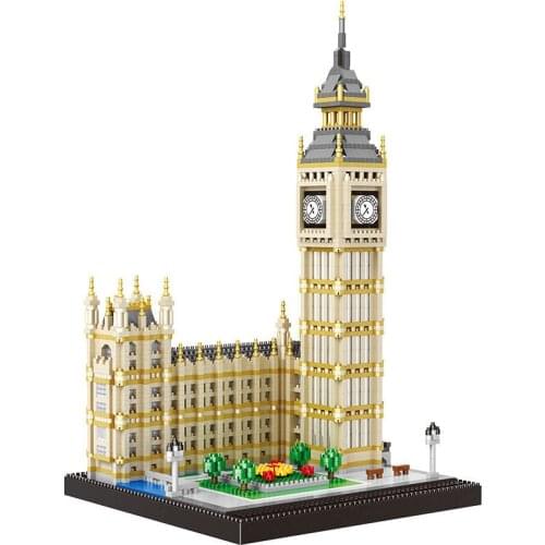 Big ben Diamond city Architecture Micro Mini bricks Model building blocks set London Elizabeth Clock Tower