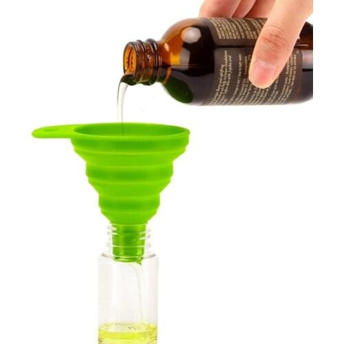 Ayevin Kitchen Tool DIY Food-Grade Folding Silicone Funnel Household Liquid Dispensing Mini Funnel Random Color