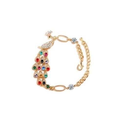 Fashion crystal colors peacock bracelet for Female Plated Jewelry Accessories Bangles Models Bracelet