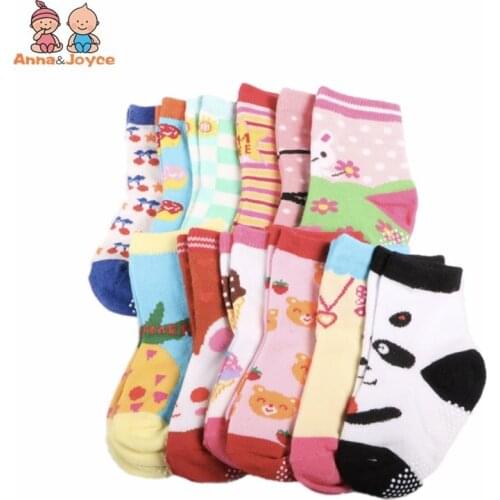 0-3 Years Non Slip Baby Socks Infant Socks Toddlers Socks Kids Wear 12pairs/lot baby girl gifts