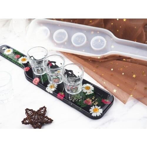 NEW Transparent Silicone Mould Resin Decorative Craft DIY Wine glass tray wine beer rack Mold epoxy resin molds for jewelry