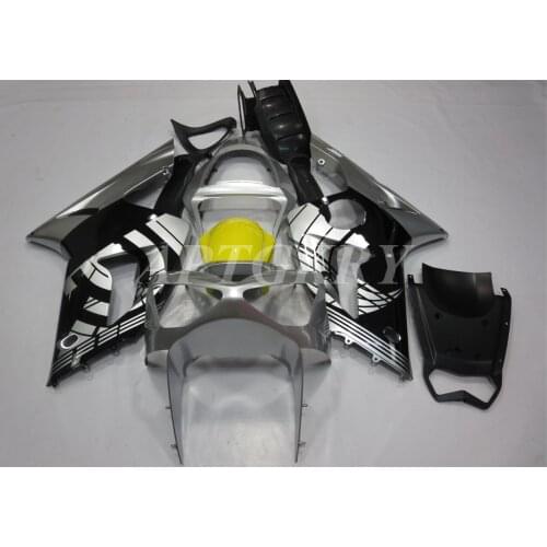 New ABS Plastic Shell Motorcycle Fairing kit Fit For Kawasaki Ninja ZX6R 636 ZX-6R 2003 2004 Bodywork set Custom Black Silver