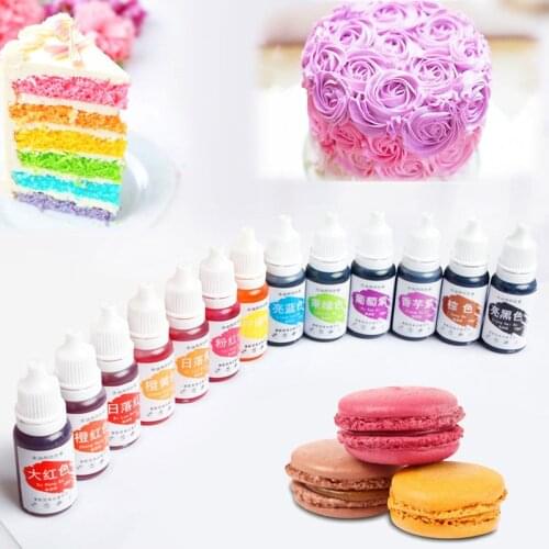 Macaron Cream Food Coloring Ingredients Cake Fondant Baking Cake Edible Color Pigment Baking and Pastry Tools 1PC 13 Colour 10ML