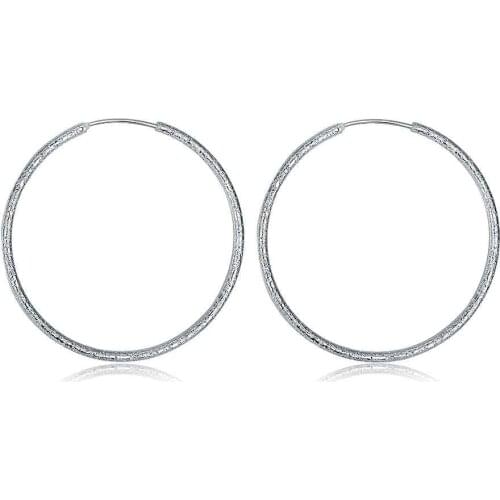 Simple Fashion Style Silver plated Sand Circle Earrings Jewellery mens 2014,Wholesale&hot sell, SMTE044