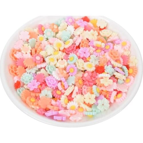 50Pcs Mixed Resin Cabochon Flatback Embellishments Multicolor Flower Decoration For Scrapbooking Diy Crafts Accessories 2021