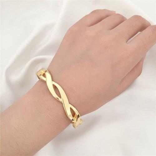 Gorgeous Gold Color Plating Wave Shape Bangle For Women Girl Bohemia Casual Vintage Lady Gift Jewelry Accessory