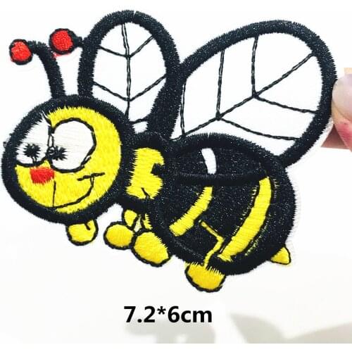 Lovely Animals Bee Zebra Iron on Patches for Clothing Embroidery Applique DIY Hat Coat Accessories Clothes Sticker Stripes Badge