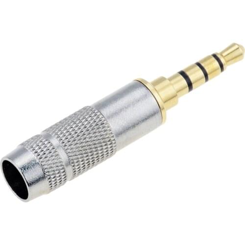 1pc Replacement 3.5mm Stereo 4 Pole or 3 Pole Male Repair Headphones Audio Jack Plug Connector Soldering for Most Earphone Jack