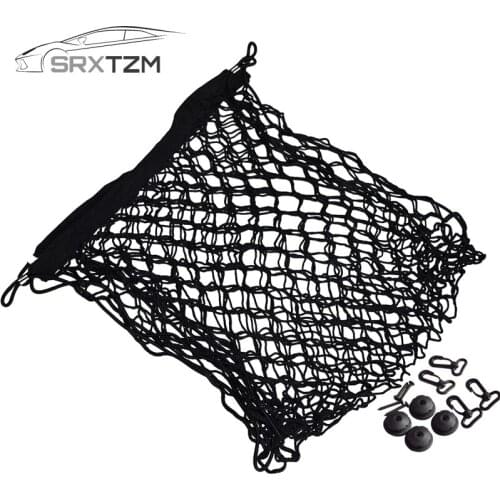 SRXTZM Auto Seat Back Storage Mesh Bag Car Organizer Net Magic Sticking Holder Pocket Car Trunk Organizer Trunk Box Bag Net 1pcs